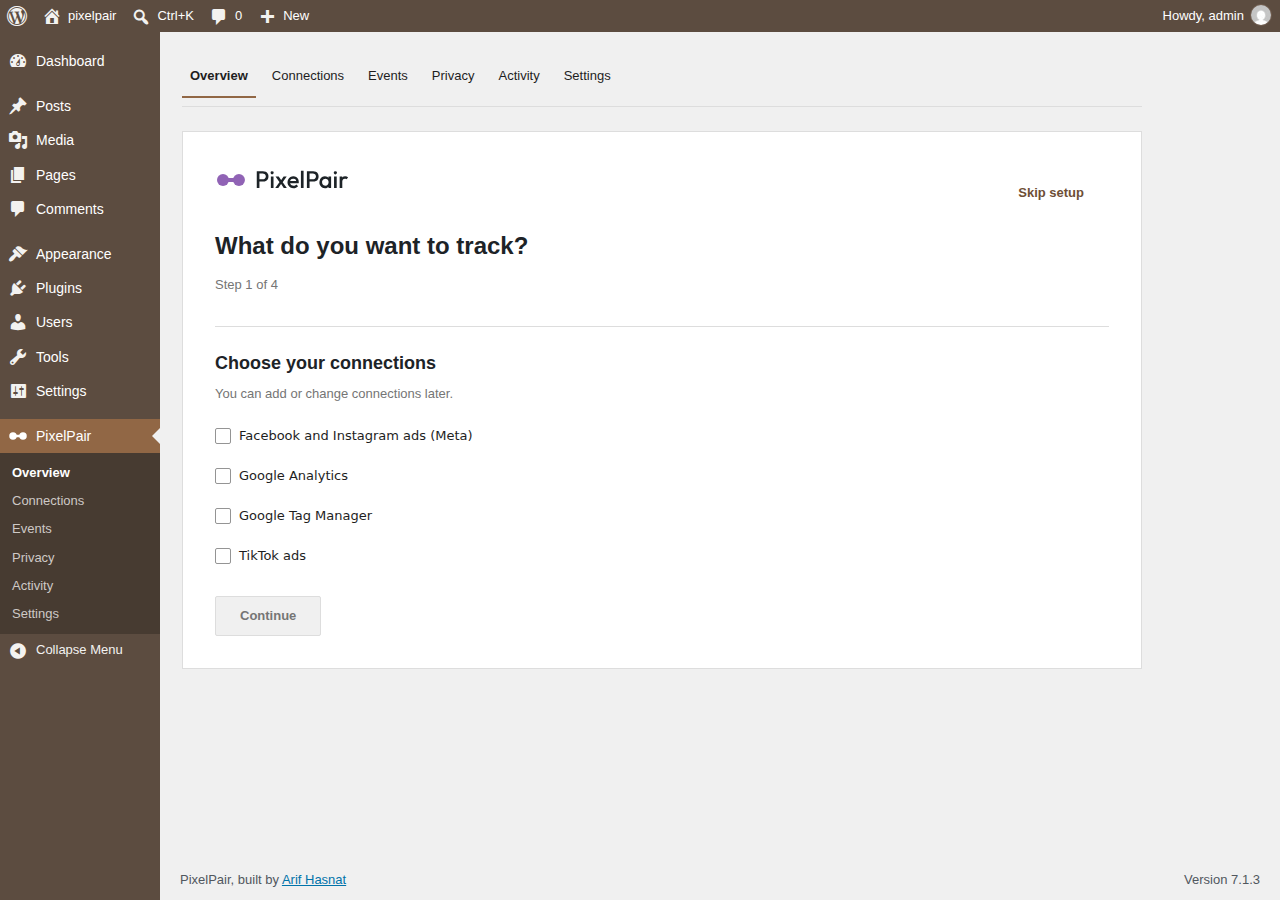 Setup: choose platforms